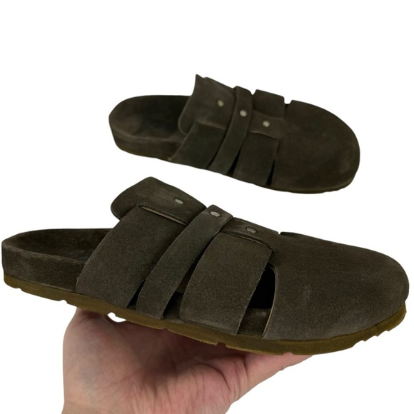 Free People Mule Clogs Sunday Season Khaki Green Slip On Women’s 36 USA 6 - Picture 4 of 16